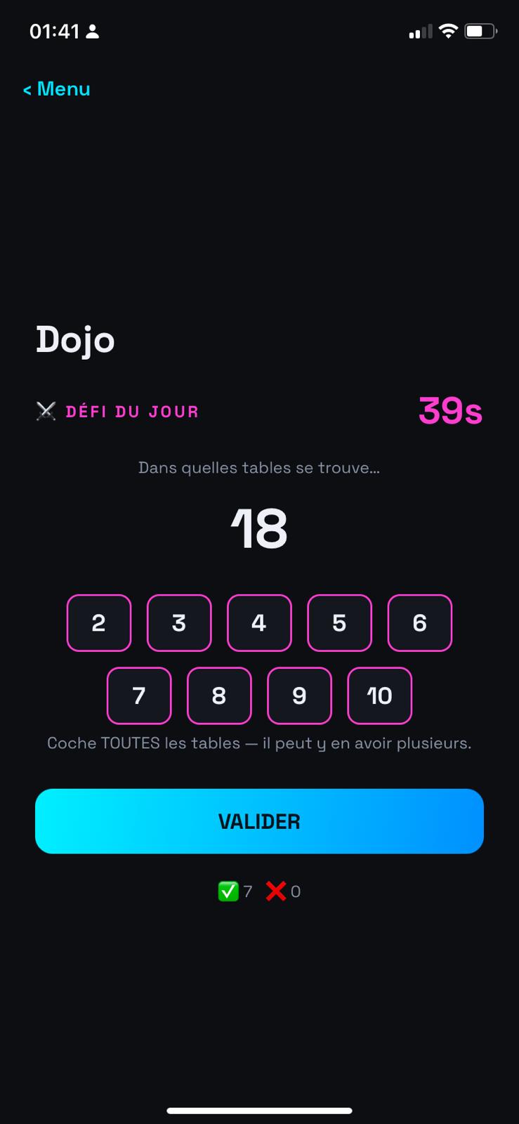 Le défi du jour du Dojo, chronométré